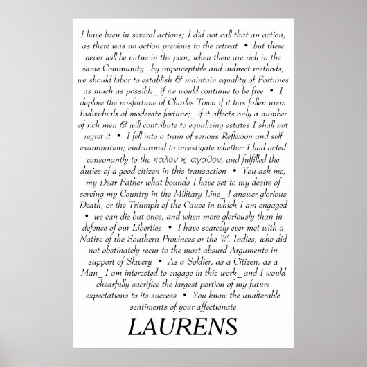 Poster des citations de John Laurens (Devant)