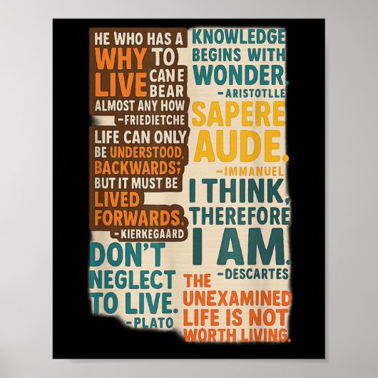 Poster Des Citations De Philosophie - Sagesse Inte (Devant)