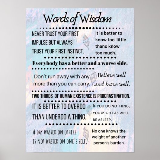 Poster des citations de Words Wisdom (Devant)