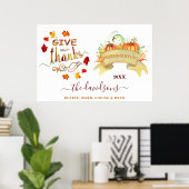 Poster Des Citrouilles D'Aquarelle Remercient Freindsgivi (Bureau à domicile)