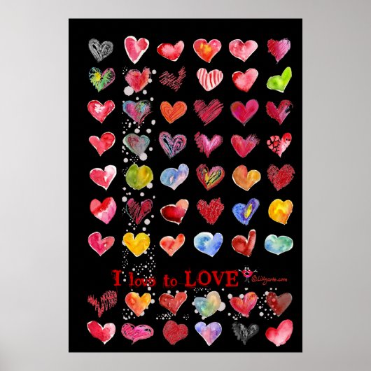 Poster des Coeurs de Saint Valentin en noir (Devant)