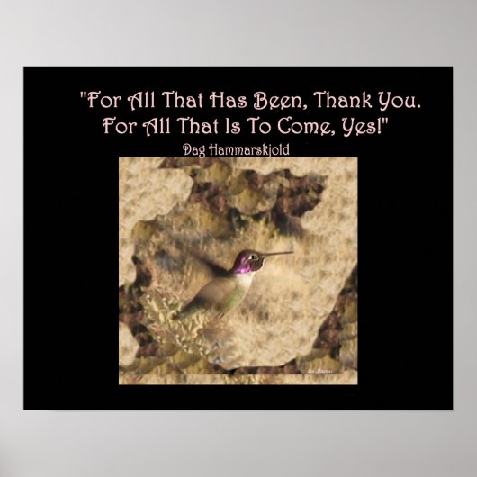 Poster des colibris ... Merci et oui ! (Devant)