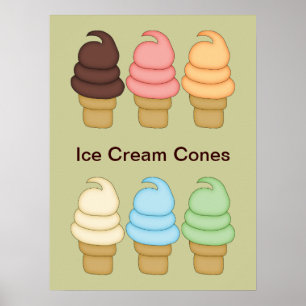 Poster des cônes torsadés de glace