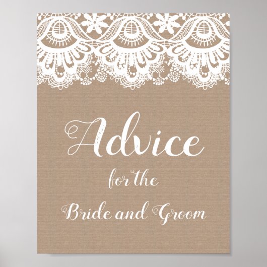 Poster des conseils Mariages Burlap et Lace (Devant)