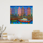 Poster des couleurs d'Amsterdam Impression par Lis (Cuisine)