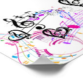 Poster des couleurs et des notes musicales sur la  (Coin)
