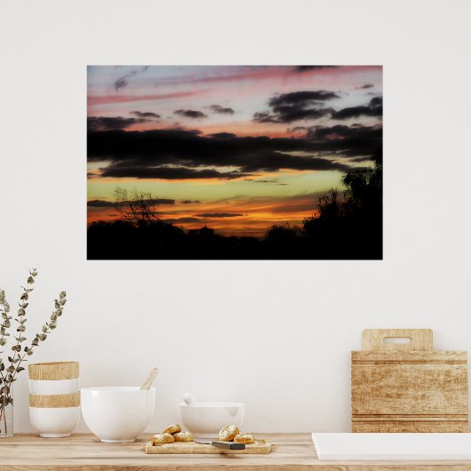 Poster des couleurs nuageuses (Cuisine)