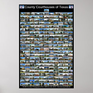 Poster des cours du comté de Texas (vertical noir)