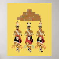 Poster des danseurs de tortues Pueblo