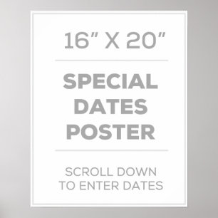 Poster des dates spéciales de 16 po x 20 po