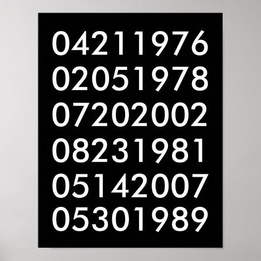 Poster des dates spéciales modernes (Devant)