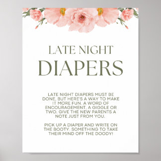 Poster des Diapeurs de nuit de Baby shower Floral 