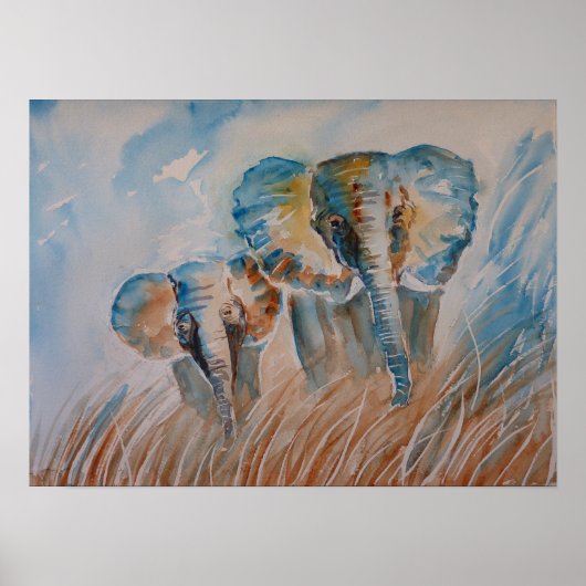 Poster des éléphants bleus (Devant)