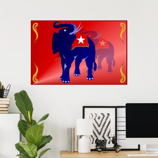 Poster des éléphants GOP (Bureau à domicile)