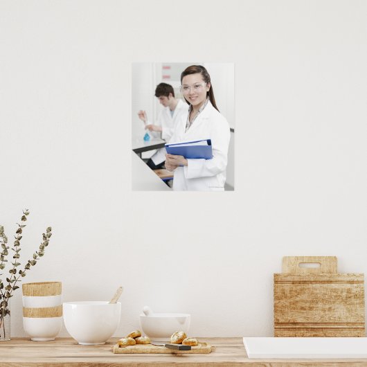 Poster Des élèves dans une leçon de science. (Cuisine)