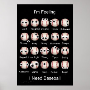 Poster des émotions de baseball