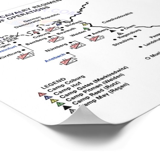 Poster des emplacements de la 2e RCA (Coin)