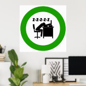 Poster des employés de bureau dormant (Bureau à domicile)