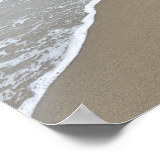 Poster Des empreintes de pieds dans le sable. (Coin)