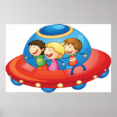 Poster Des enfants dans une aventure spatiale à bord d'un (Devant)
