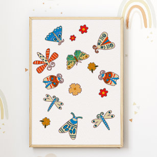 Poster des enfants papillon Insectes de la salle N