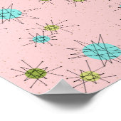 Poster des étoiles atomiques rose (Coin)