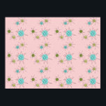 Poster des étoiles atomiques rose<br><div class="desc">Ce motif d'affiche étoile atomique rose et emblématique présente des étoiles atomiques emblématiques. C'est vrai ! L'ancienne école, l'arrière - plan de couleur rose Première dame avec des taches d'or est la toile de fond parfaite pour le céleri turquoise, apaisant et kitsch cercles de couleur vert poire. Les taches de...</div>
