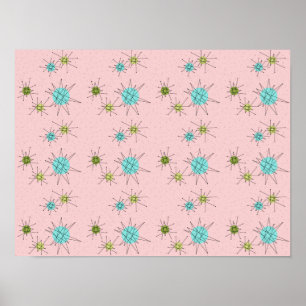 Poster des étoiles atomiques rose