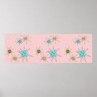 Poster des étoiles atomiques rose