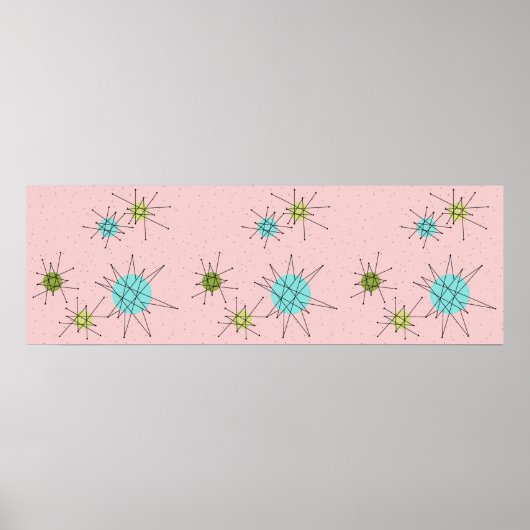 Poster des étoiles atomiques rose (Devant)