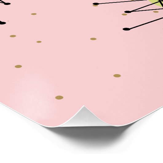 Poster des étoiles atomiques rose (Coin)