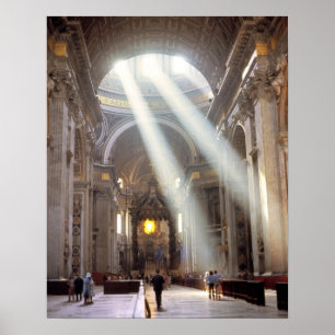Poster Des faisceaux de lumière solaire se déversent à tr
