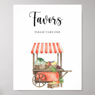 Poster des faveurs du baby shower cultivé localeme