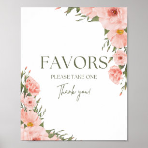 Poster des Faveurs Florales Peach Watercolor
