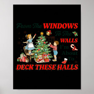 Poster Des fenêtres aux murs Joli Noël Vacances