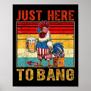 Poster Des Feux De Poulet 4 juillet Ici Pour Bang Retro A