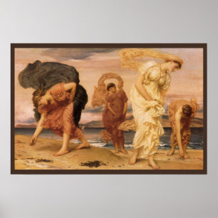 Poster Des Filles Grecques Ramassent Des Galets Par Lord