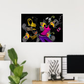 Poster des filles Silhouette dansantes (Bureau à domicile)