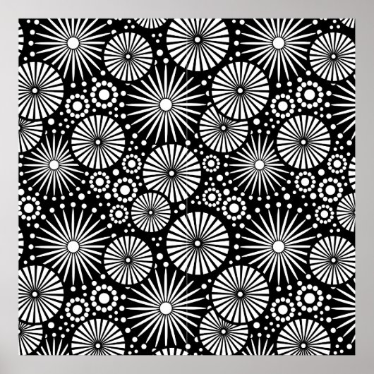 Poster des fleurs blanches rétros (Devant)