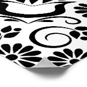 Poster des fleurs blanches rétros (Coin)