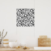 Poster des fleurs blanches rétros (Cuisine)