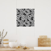 Poster des fleurs blanches rétros (Cuisine)