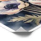 Poster des fleurs d'anémones faites main sur la co (Coin)