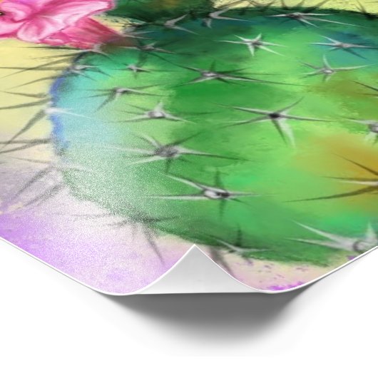 Poster des fleurs de cactus (Coin)