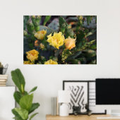Poster des fleurs de cactus jaunes (Bureau à domicile)