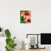 Poster des fleurs d'échinacée Peach (Bureau à domicile)