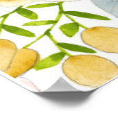 Poster des fleurs, des baies et de l'aquarelle Feu (Coin)