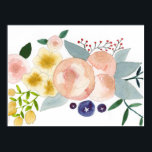 Poster des fleurs, des baies et de l'aquarelle Feu<br><div class="desc">Aquarelle peinte à la main par Bethany Eden</div>