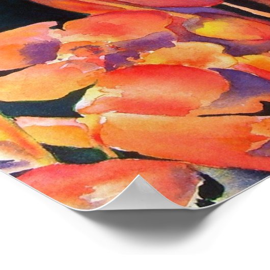 Poster des fleurs du coucher de soleil (Coin)