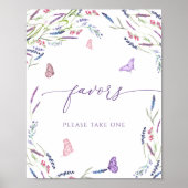 Poster des fleurs sauvages et des papillons favori (Devant)